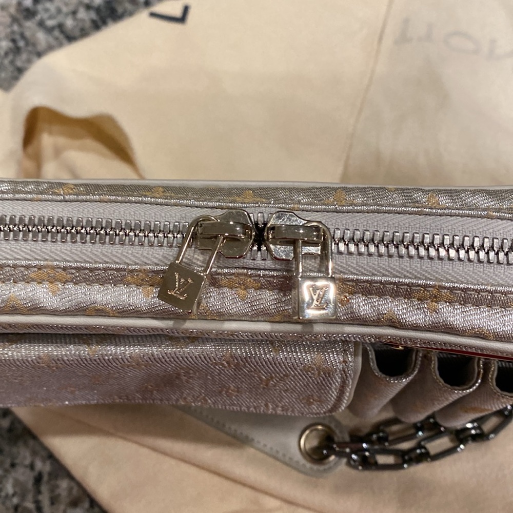 Authentic Louis Vuitton Mini Lin Silver Gold Monogram Bag, Dust Bag Incl. - Picture 12 of 13